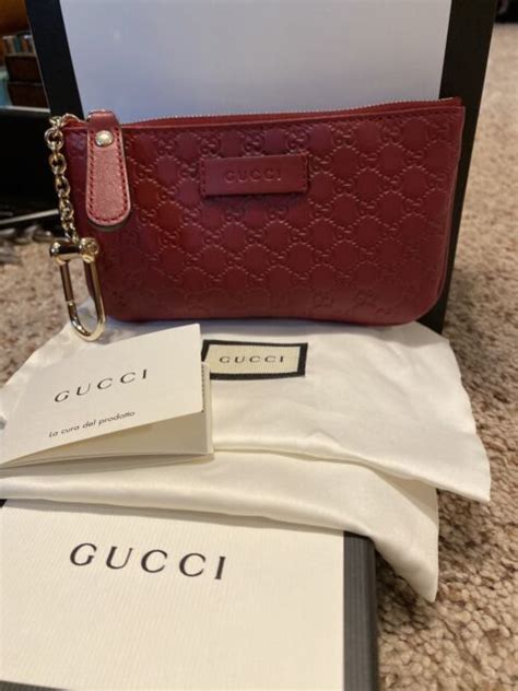 red gucci keychain pouch|authentic Gucci keychains.